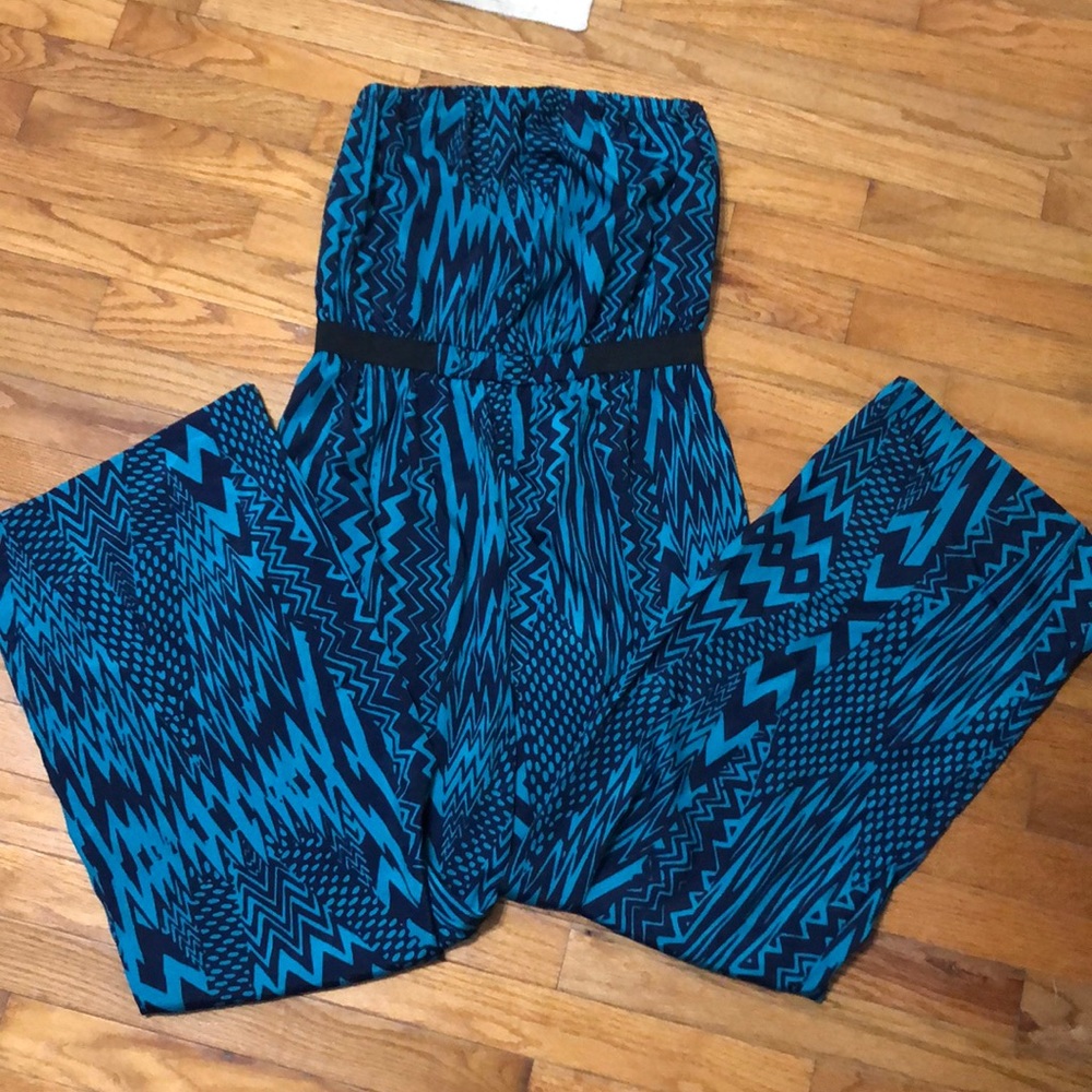 Strapless Jumpsuit, elastic waist.